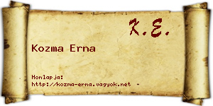 Kozma Erna névjegykártya