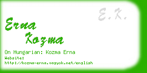 erna kozma business card